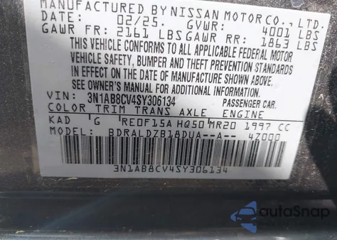 2025 Nissan Sentra Sv from USA, damaged, VIN 3N1AB8CV4SY306134
